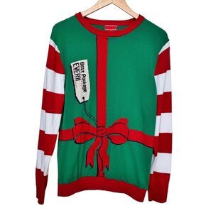Target Ugly Christmas Sweater Green & Red Long Sleeve Best Package Ever. Medium.